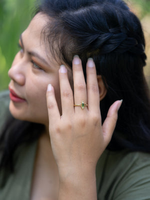 Tourmaline and Diamond Ring in Gold - Size 7 - Gardens of the Sun | Ethical Jewelry