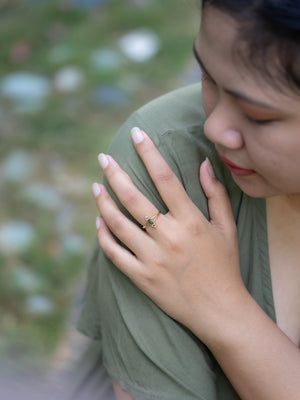Tourmaline and Diamond Ring in Gold - Size 7 - Gardens of the Sun | Ethical Jewelry