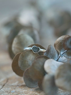 Diamond Heart Shaped Ring in Silver