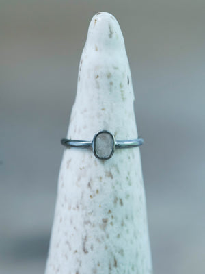 Diamond Slice Ring in Black Recycled Sterling Silver