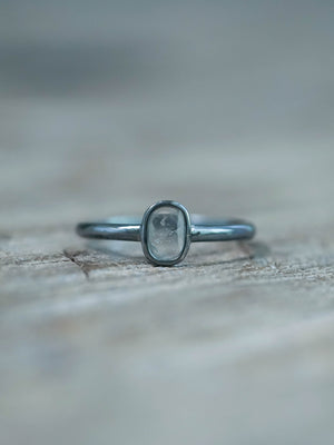 Diamond Slice Ring in Black Sterling Silver