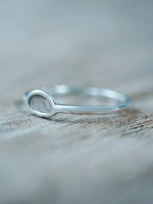 Diamond Slice Ring in Recycled Sterling Silver