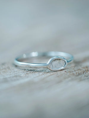 Diamond Slice Ring in Sterling Silver