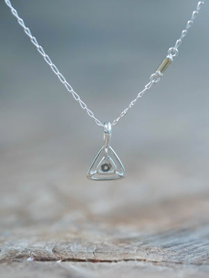 Diamond Slice and Citrine Necklace in Silver