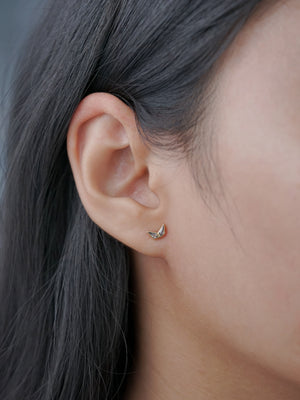 Double Kite Salt and Pepper Diamond Earrings in Gold - Gardens of the Sun | Ethical Jewelry