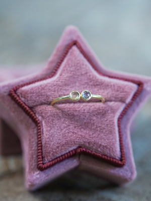 Double Rose Cut Sapphire Ring in Gold - Size 5.5 - Gardens of the Sun | Ethical Jewelry