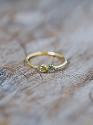 Double Rose Cut Sapphire Ring in Gold - Size 5.5 - Gardens of the Sun | Ethical Jewelry