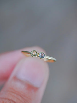 Double Rose Cut Sapphire Ring in Ethical Gold