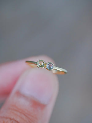 Double Rose Cut Sapphire Ring in Gold - Size 5.5 - Gardens of the Sun | Ethical Jewelry