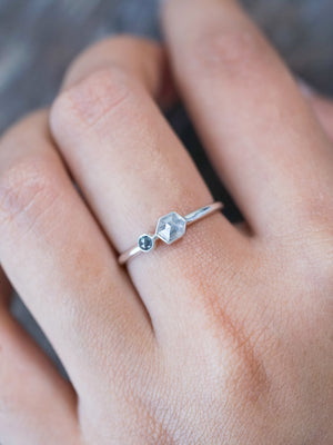 Double Salt and Pepper Diamond Ring - Gardens of the Sun | Ethical Jewelry