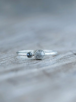 Double Salt and Pepper Diamond Ring - Gardens of the Sun | Ethical Jewelry
