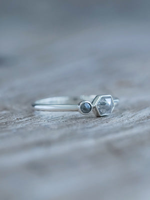 Double Salt and Pepper Diamond Ring - Gardens of the Sun | Ethical Jewelry