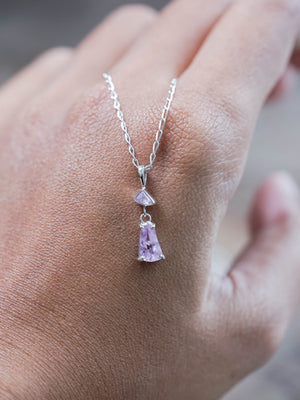 Double Purple Sapphire Pendant Necklace