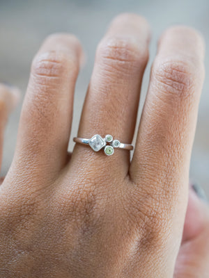 Diamond and Peridot Ring - Gardens of the Sun | Ethical Jewelry
