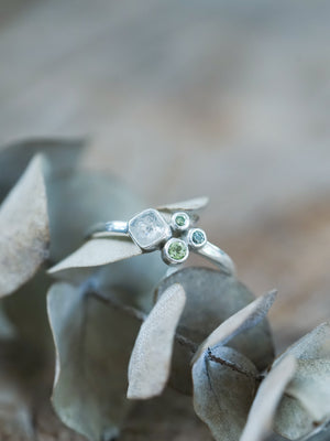 Diamond and Peridot Ring - Gardens of the Sun | Ethical Jewelry