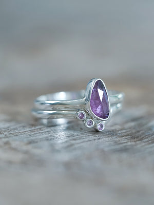 Pink Sapphire Ring Set - Gardens of the Sun | Ethical Jewelry
