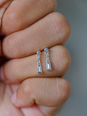 Labradorite and Salt & Pepper Diamond Earrings - Ethical Jewelry | Gardens of the Sun