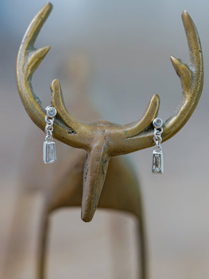 Labradorite and Salt & Pepper Diamond Earrings - Ethical Jewelry | Gardens of the Sun