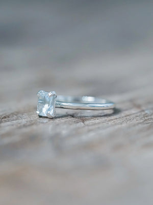 Emerald Cut Aquamarine Ring