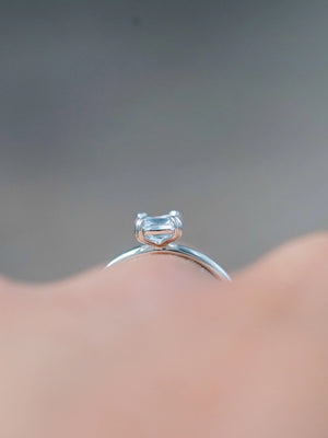 Emerald Cut Aquamarine Ring