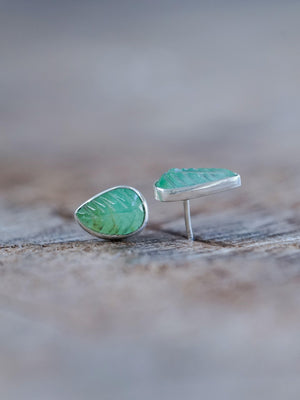 Emerald Leaf Earrings - Gardens of the Sun | Ethical Jewelry