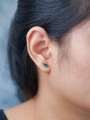 Emerald Leaf Earrings - Gardens of the Sun | Ethical Jewelry