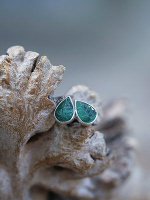 Emerald Leaf Earrings - Gardens of the Sun | Ethical Jewelry