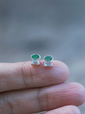 Emerald and Aquamarine Earrings - Gardens of the Sun | Ethical Jewelry