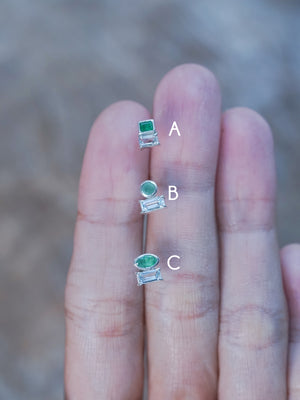 Emerald and Aquamarine Earrings - Gardens of the Sun | Ethical Jewelry