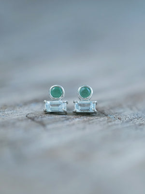 Emerald and Aquamarine Earrings - Gardens of the Sun | Ethical Jewelry