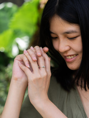 Emerald and Moonstone Ring - Gardens of the Sun | Ethical Jewelry