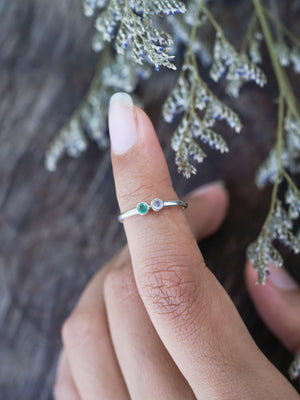 Emerald and Moonstone Ring - Gardens of the Sun | Ethical Jewelry