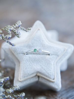 Emerald and Moonstone Ring - Gardens of the Sun | Ethical Jewelry