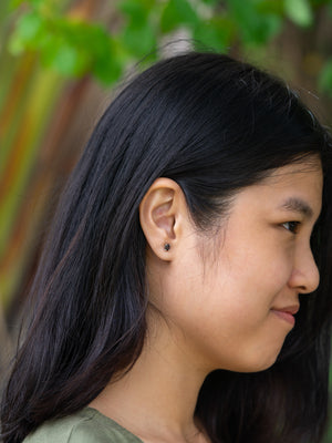 Emerald Cut Purple Spinel Earrings - Gardens of the Sun | Ethical Jewelry