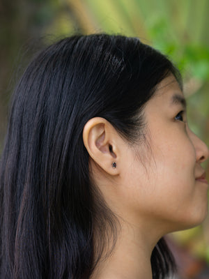 Emerald Cut Purple Spinel Earrings - Gardens of the Sun | Ethical Jewelry