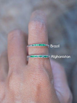 Ethical Emerald Ring with Hidden Gems in recycled sterling silver