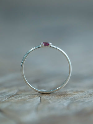 Ethical Oval Ruby Ring in recycled sterling silver