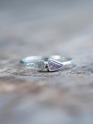 Ethical Pink Sapphire and Moonstone Ring