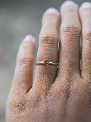 Flower Garnet Ring