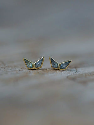 Double Kite Salt and Pepper Diamond Earrings - Gardens of the Sun | Ethical Jewelry