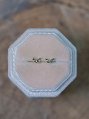 Double Kite Salt and Pepper Diamond Earrings - Gardens of the Sun | Ethical Jewelry