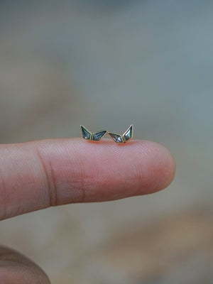 Double Kite Salt and Pepper Diamond Earrings - Gardens of the Sun | Ethical Jewelry