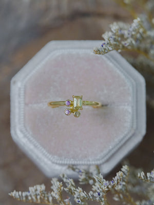 Yellow and Pink Sapphire Ring in Ethical Gold - Gardens of the Sun | Ethical Jewelry