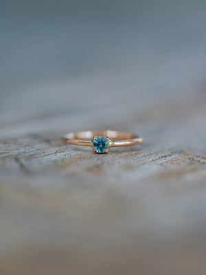 Octagon Montana Sapphire Ring in Rose Gold - Gardens of the Sun | Ethical Jewelry