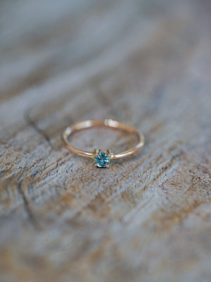 Octagon Montana Sapphire Ring in Rose Gold - Gardens of the Sun | Ethical Jewelry