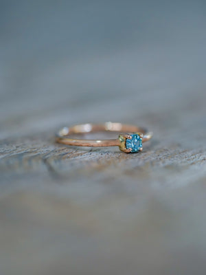 Octagon Montana Sapphire Ring in Rose Gold - Gardens of the Sun | Ethical Jewelry