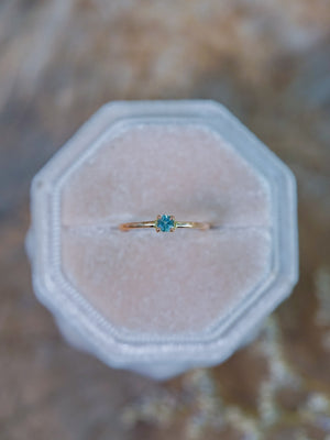 Octagon Montana Sapphire Ring in Rose Gold - Gardens of the Sun | Ethical Jewelry