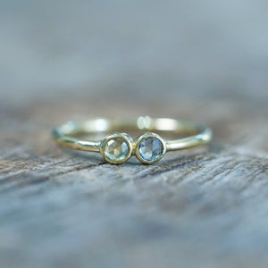 Double Rose Cut Sapphire Ring in Ethical Gold - Gardens of the Sun | Ethical Jewelry