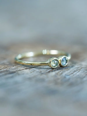 Double Rose Cut Sapphire Ring in Ethical Gold - Gardens of the Sun | Ethical Jewelry