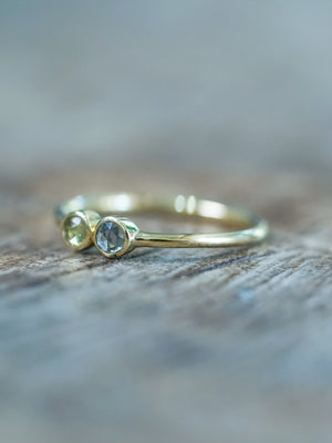 Double Rose Cut Sapphire Ring in Ethical Gold - Gardens of the Sun | Ethical Jewelry